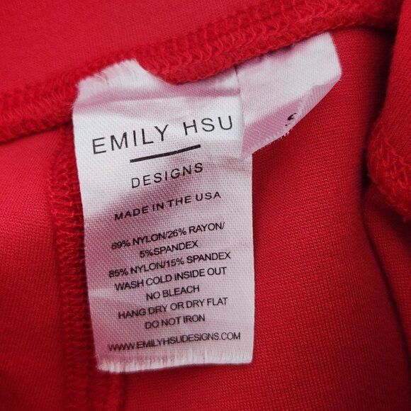 Emily Hsu Designs Vanguish Leggings Red Black Size S - Picture 7 of 8